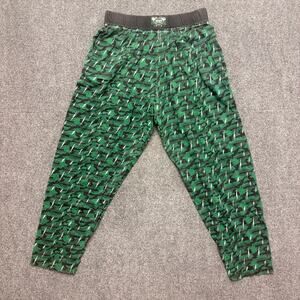 Vintage New York Jets Pants Lighting Print Green Parachute Lounge Pants Size XL